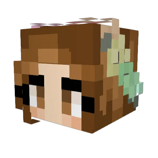 muribook Minecraft avatar head, 3D render