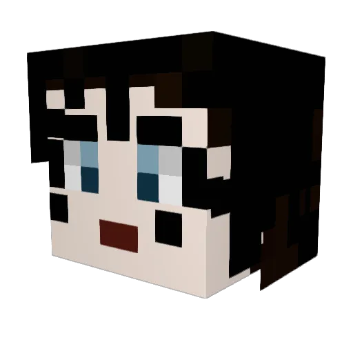 murren_ Minecraft avatar head, 3D render