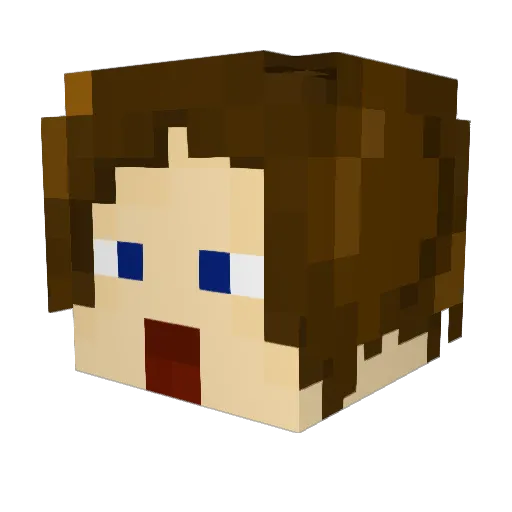 mushario Minecraft avatar head, 3D render