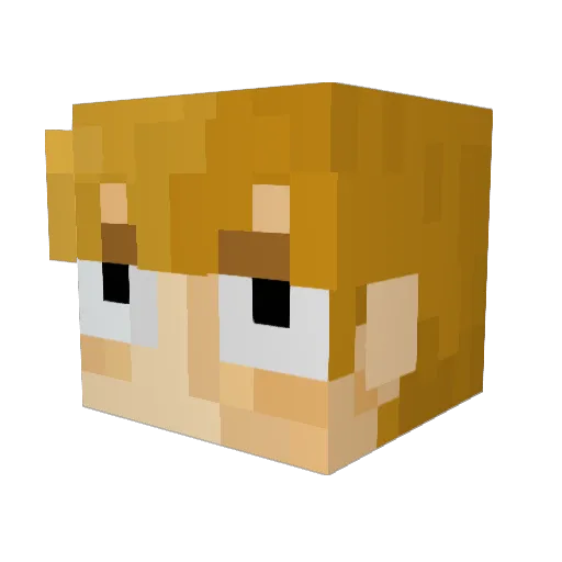 mushedpea Minecraft avatar head, 3D render