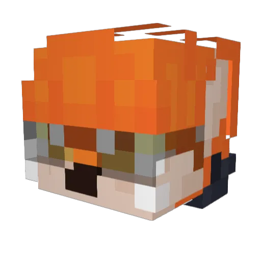 mushfoxik Minecraft avatar head, 3D render