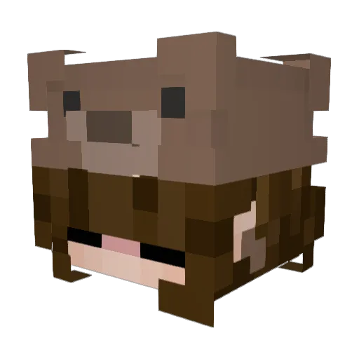 mushi_mushroo Minecraft avatar head, 3D render