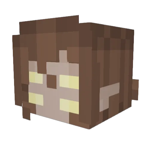 mushroomMOTHER Minecraft avatar head, 3D render