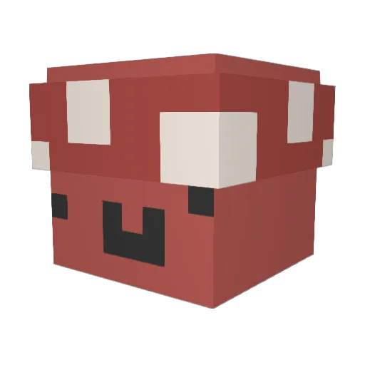 mushroom_RED Minecraft avatar head, 3D render