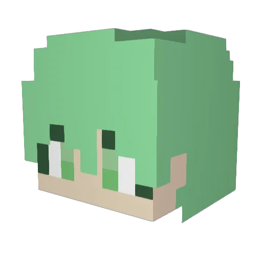 mushroom_min Minecraft avatar head, 3D render