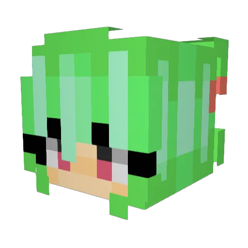 mushroomelf Minecraft avatar head, 3D render