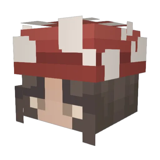 mushroomfrogs Minecraft avatar head, 3D render