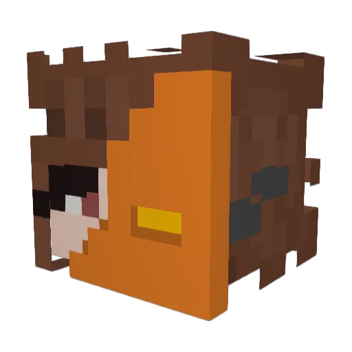 mushuroom_bb Minecraft avatar head, 3D render