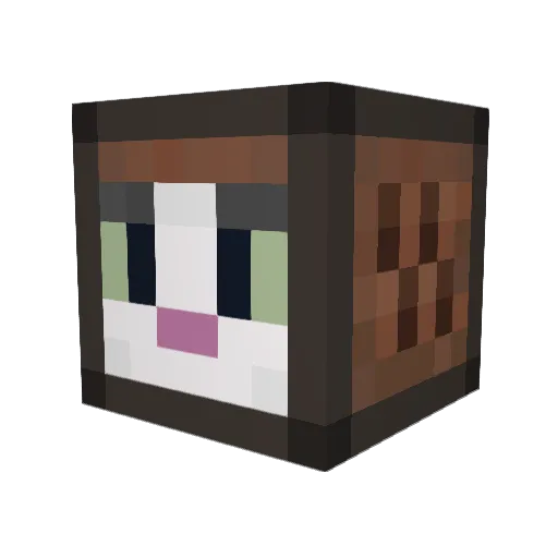 music_cat3 Minecraft avatar head, 3D render