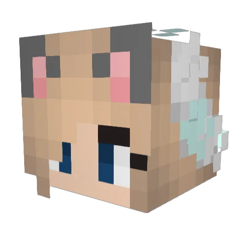 music_eme Minecraft avatar head, 3D render