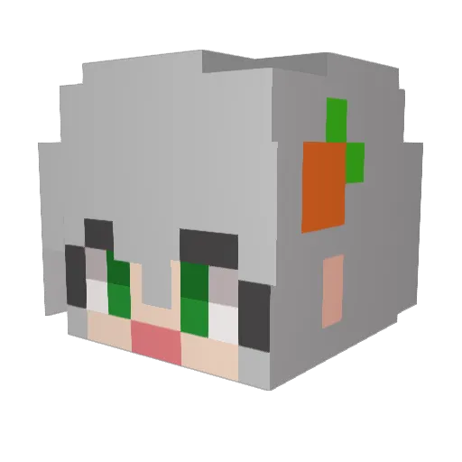 musicarrot Minecraft avatar head, 3D render