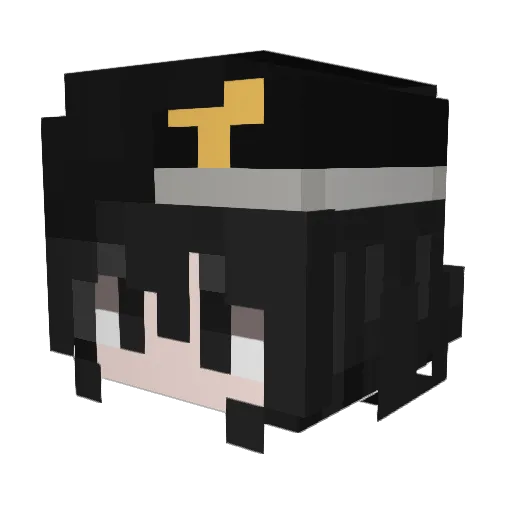 musicheal Minecraft avatar head, 3D render
