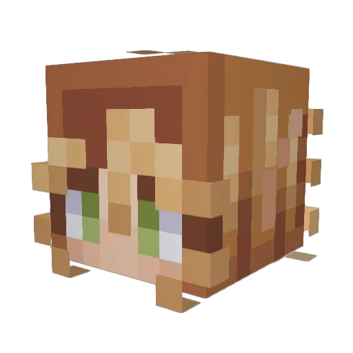 musicmiss Minecraft avatar head, 3D render