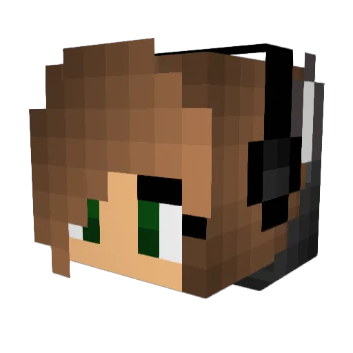 musique19 Minecraft avatar head, 3D render