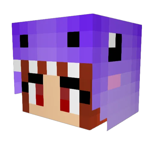 mustache_mandy Minecraft avatar head, 3D render