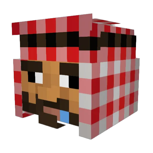 mustapekka Minecraft avatar head, 3D render