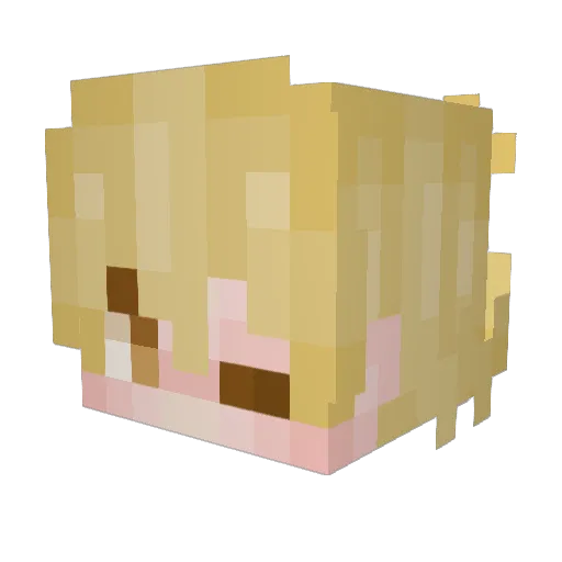 mustard_kid Minecraft avatar head, 3D render