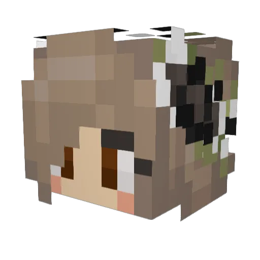 mustiline Minecraft avatar head, 3D render
