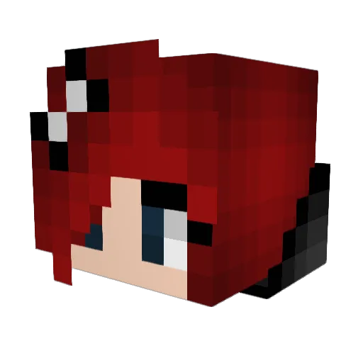 mustluvcats Minecraft avatar head, 3D render