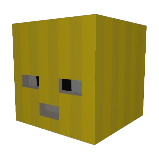 mutative Minecraft avatar head, 3D render