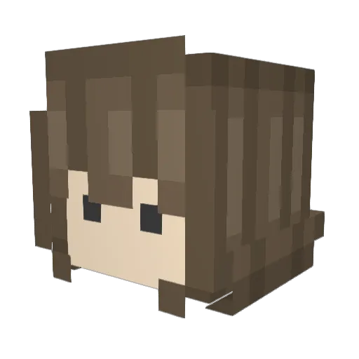 mutevert Minecraft avatar head, 3D render