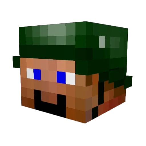 mutt116 Minecraft avatar head, 3D render