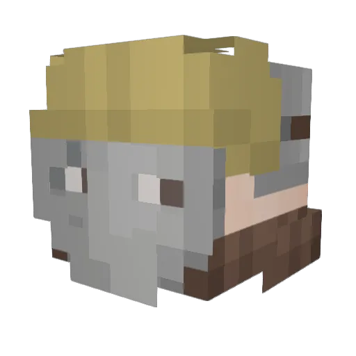 mutt4 Minecraft avatar head, 3D render