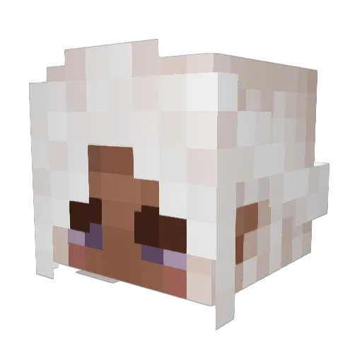 muttlvst Minecraft avatar head, 3D render