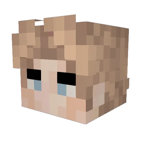 muttnit Minecraft avatar head, 3D render