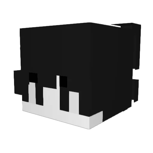 mutule Minecraft avatar head, 3D render