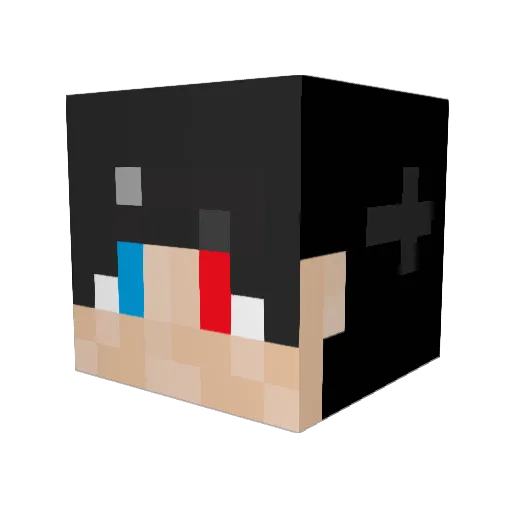 muzhe158 Minecraft avatar head, 3D render