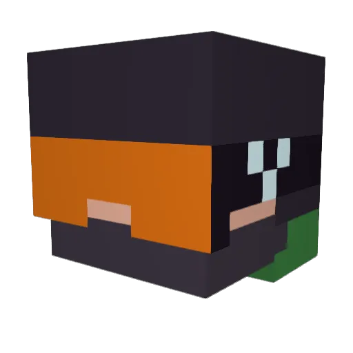 muzkiii Minecraft avatar head, 3D render