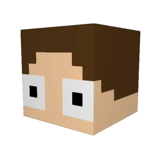 muzogame Minecraft avatar head, 3D render