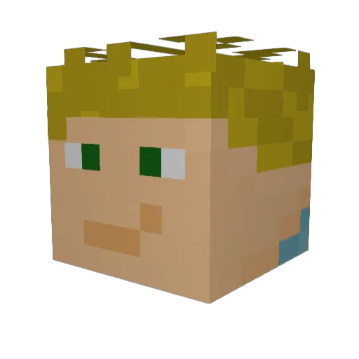 mvN1337_ Minecraft avatar head, 3D render