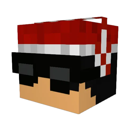 mvegang Minecraft avatar head, 3D render