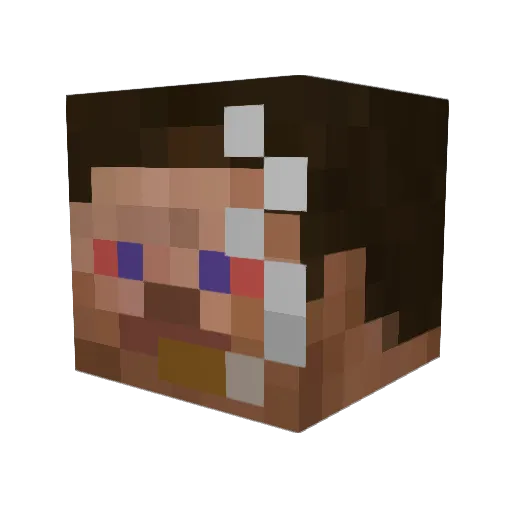 mvgs Minecraft avatar head, 3D render