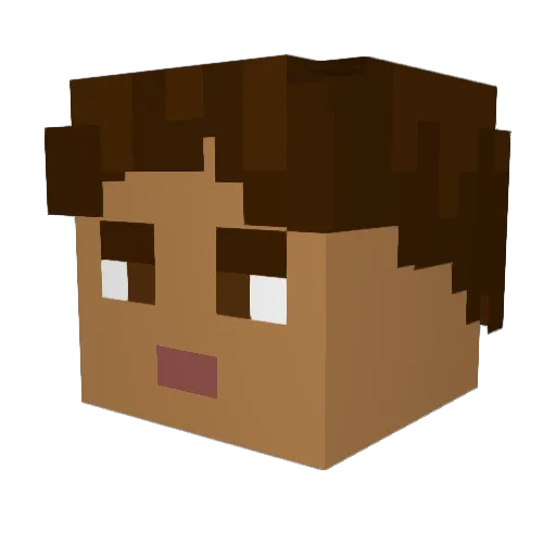 mvinh Minecraft avatar head, 3D render