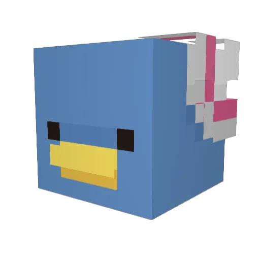 mvivid Minecraft avatar head, 3D render