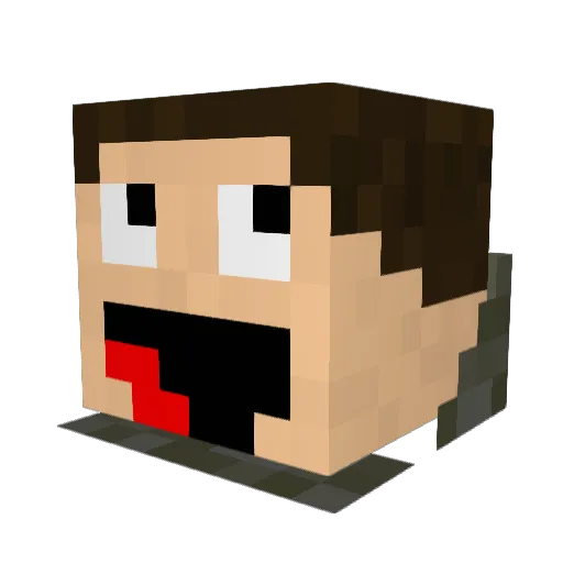 mvku_ Minecraft avatar head, 3D render