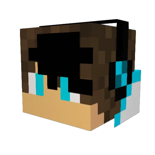 mvkvk Minecraft avatar head, 3D render
