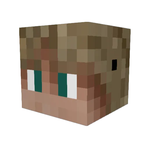 mvlloen Minecraft avatar head, 3D render