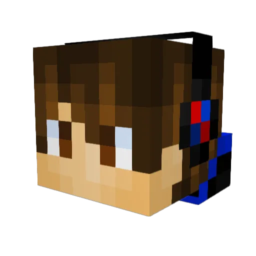 mvru Minecraft avatar head, 3D render