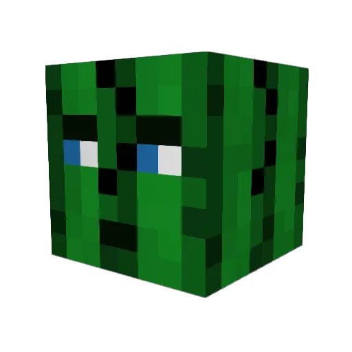 mvster Minecraft avatar head, 3D render