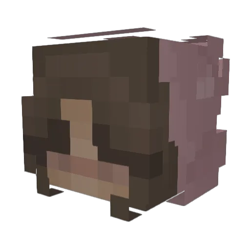 mwahcari Minecraft avatar head, 3D render