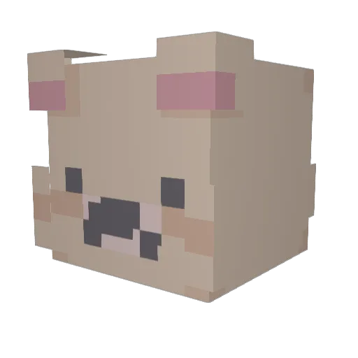 mwahya Minecraft avatar head, 3D render