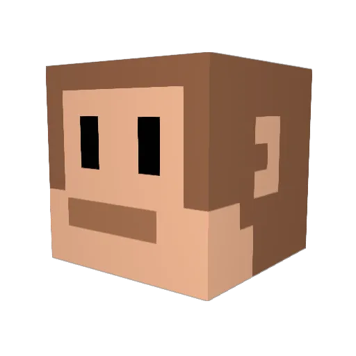 mwjsz Minecraft avatar head, 3D render