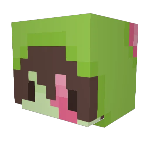 mwomo Minecraft avatar head, 3D render