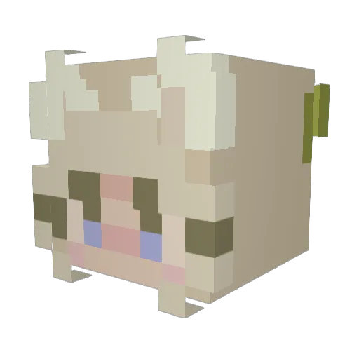 mworm Minecraft avatar head, 3D render