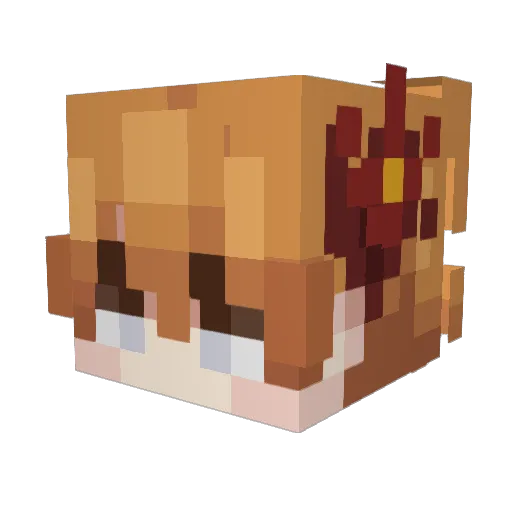 mwxnlightee Minecraft avatar head, 3D render