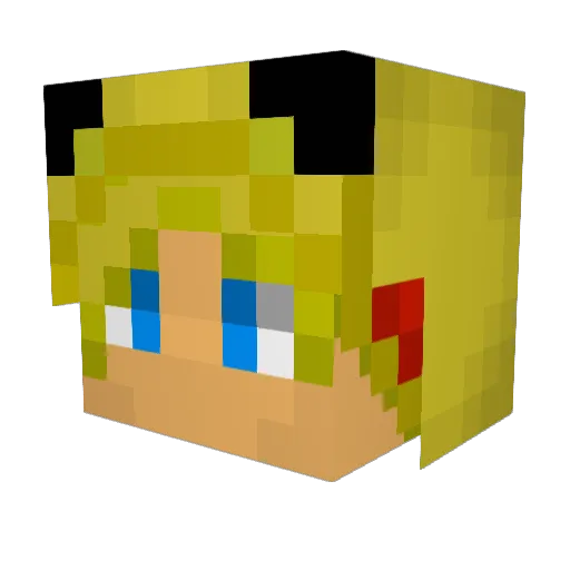 mx83_ Minecraft avatar head, 3D render
